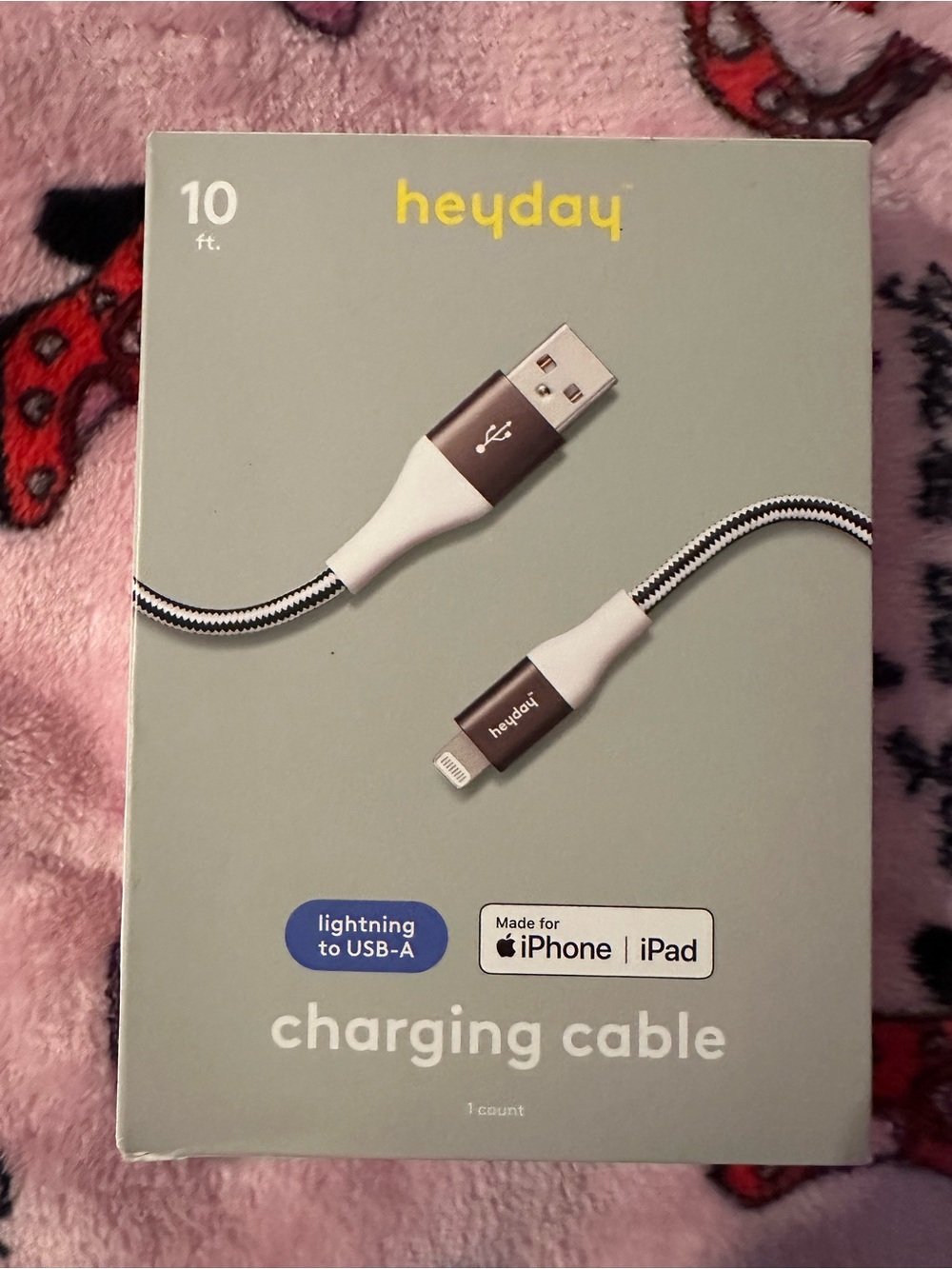 heyday 10ft USB-A to Lightning Charging Cable